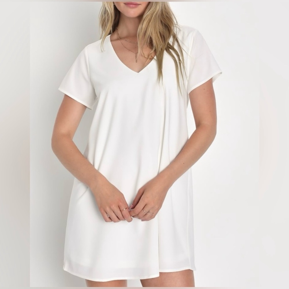 Lulus Women’s Ivory Freestyle Shift Dress Size Medium
